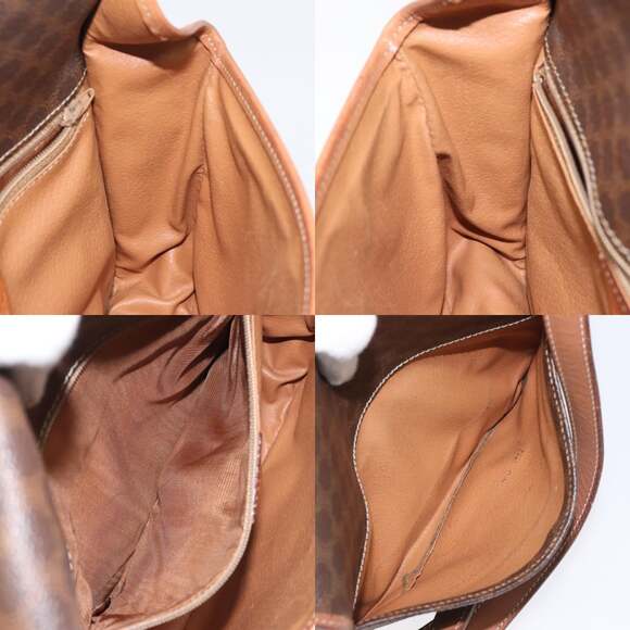 CELINE Macadam Canvas Shoulder Bag Pvc Leather Brown Gold - Picture 12 of 12